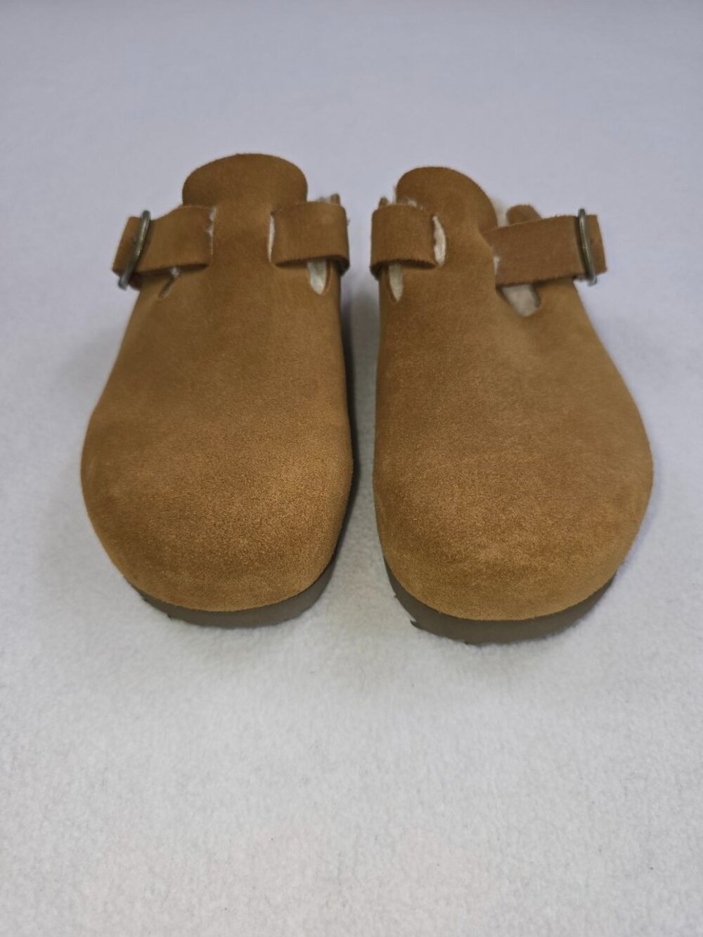 Eastland Womens Gina-Lined Clogs Size 6M Tan Suede Slip-On